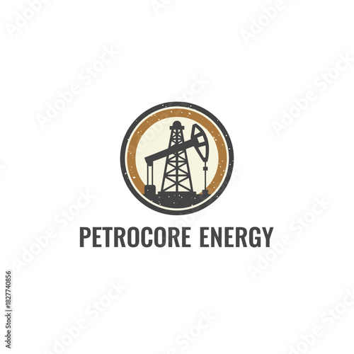 Petrocore Energy Oil and Gas Rig Logo