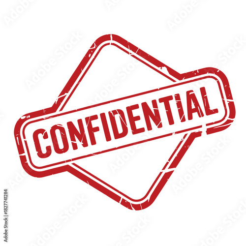 Red confidential stamp on white background for sensitive document control