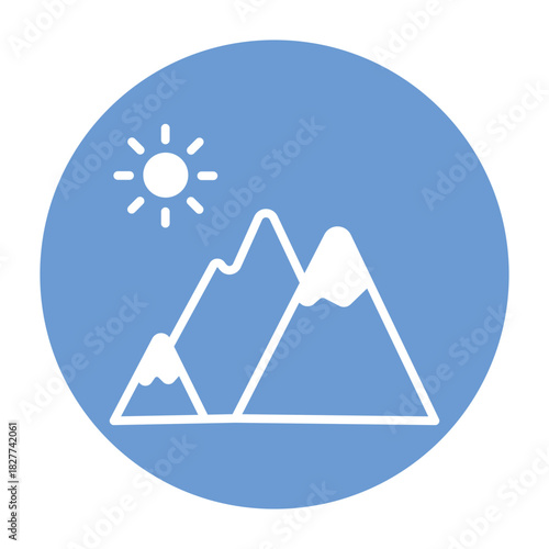 Mountain Range Vector icon which can easily modify or edit