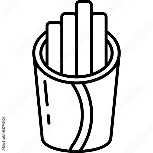 Loaded Fries Outline Icon