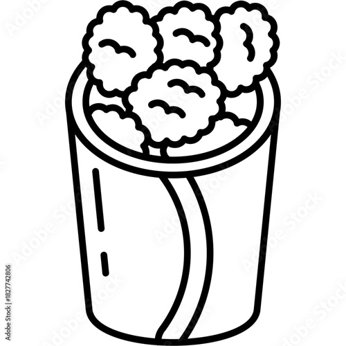 Popcorn Chicken Outline Icon