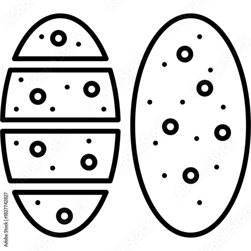 Garlic Bread Outline Icon