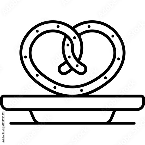 Soft Pretzel Outline Icon