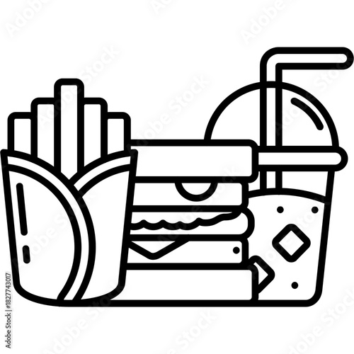 Meal Deal Outline Icon