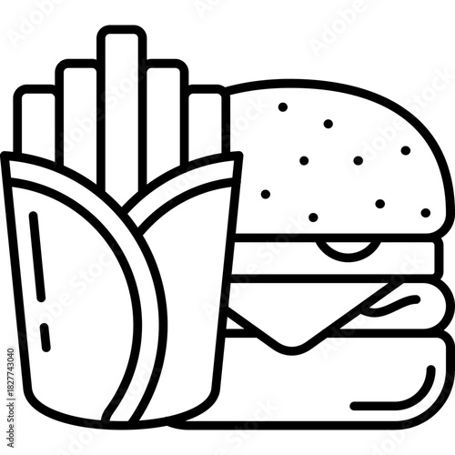 Fast Food Combo Outline Icon