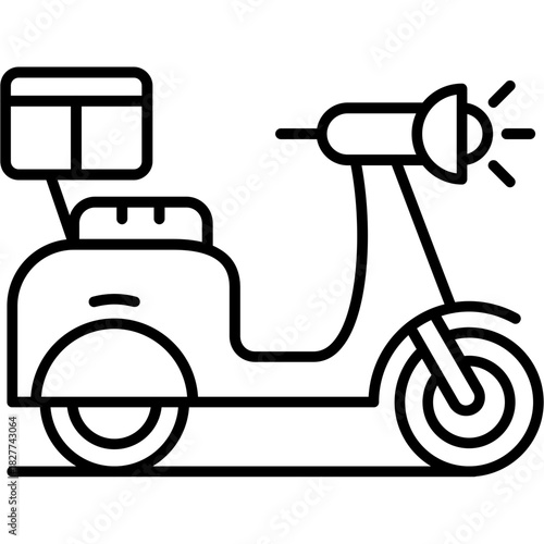 Delivery Scooter Outline Icon