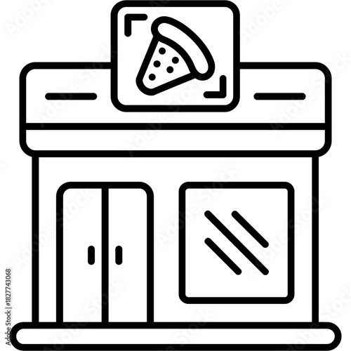 Pizza Shop Outline Icon