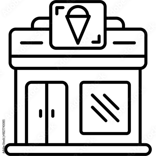 Ice Cream Shop Outline Icon