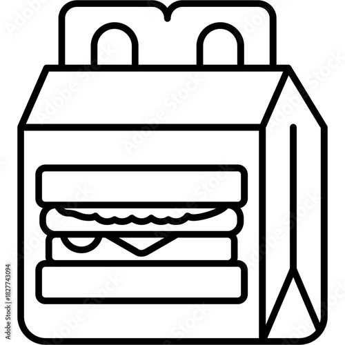 Happy Meal Box Outline Icon
