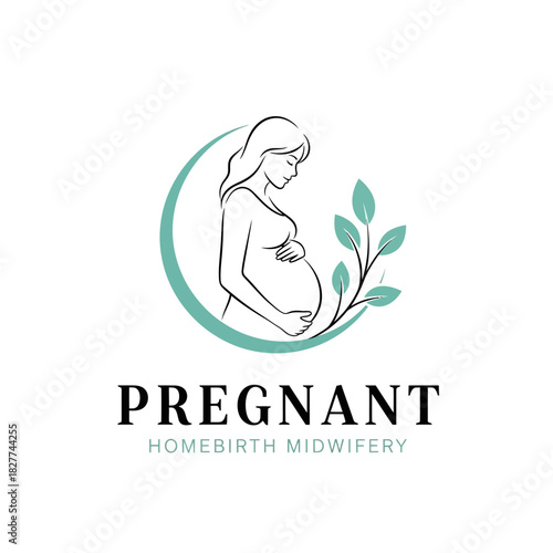 Pregnant Woman Logo – Homebirth Midwifery Maternity Care Vector