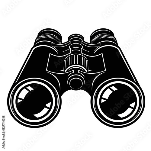 binoculars on white background