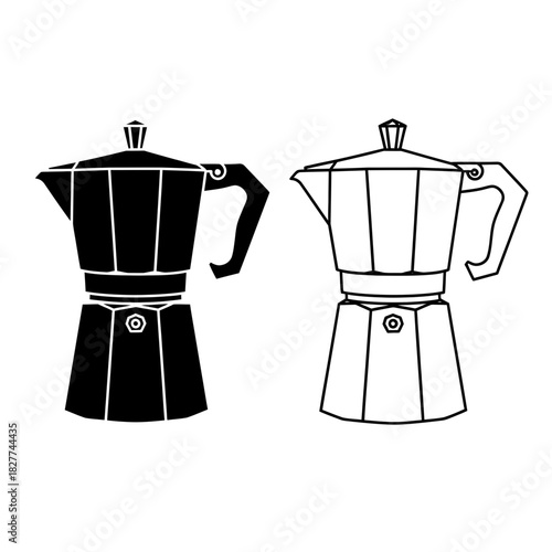vector illustration of a teapot and cup