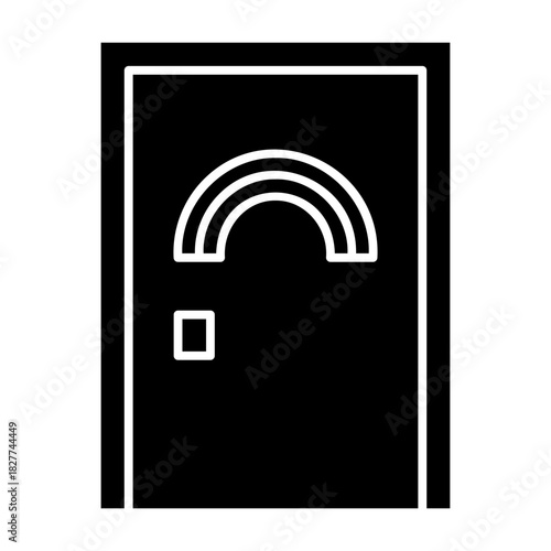 Child-safe door with rainbow