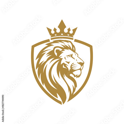 Royal Lion Crest Logo – Crowned Lion Emblem Vector Design