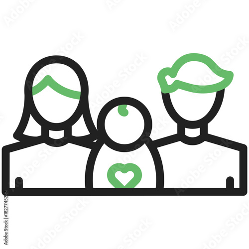 Family Portrait: A stylized illustration presents a harmonious family of three, symbolizing love, unity, and the joy of parenthood, capturing the essence of togetherness and familial warmth.