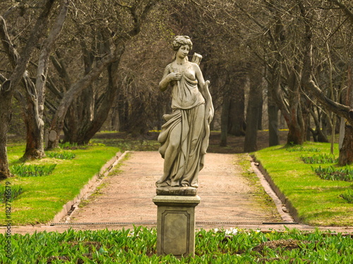 A statue in a park