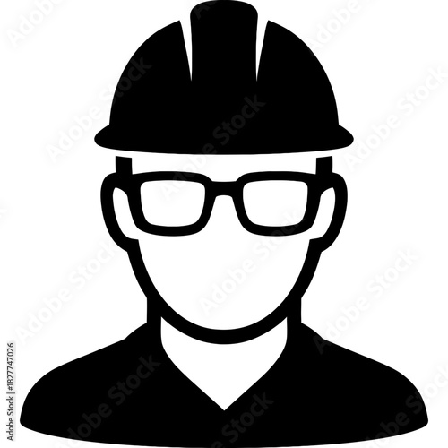 Minimalistic black silhouette of industrial designer