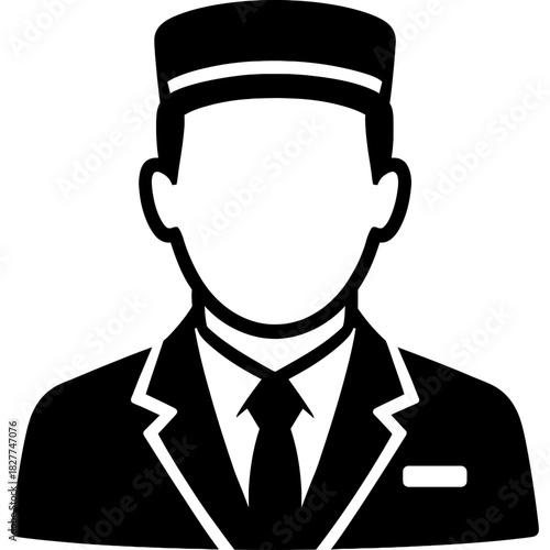 Minimalistic black hotel manager silhouette