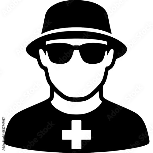 Minimalistic black lifeguard silhouette