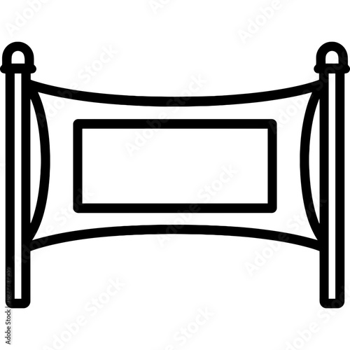 Protest banner stretched message display outline vector