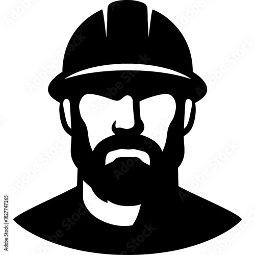 Black silhouette of longshoreman head