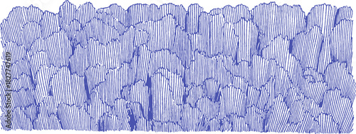 A blue line with a lot of white lines. The blue line is very thick. vector illustration