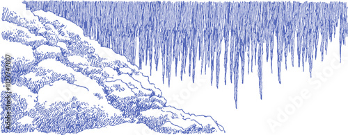 A blue sky with white clouds. The sky is very clear and the clouds are scattered. vector illustration