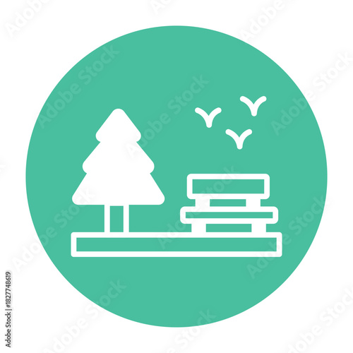 Park Bench Vector icon which can easily modify or edit