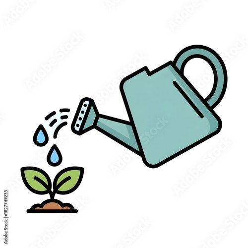 Watering Can Icon Nourishing Growth and Nurturing Young Plants with Essential Moisture for a Thriving Garden