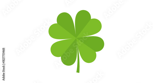 A vibrant four-leaf clover with bright green leaves, symbolizing luck and good fortune.