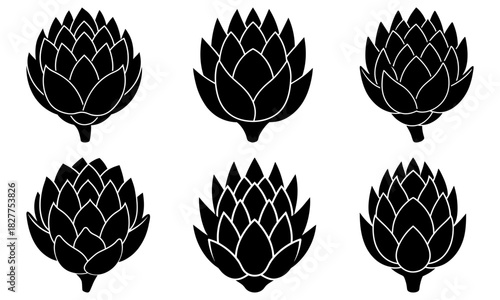 Artichoke bounty awaits with this scalable vector collection of edible thistle vegetables, perfect for culinary designs and healthy food concepts