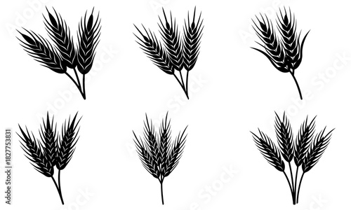 Harvest wheat sheaf elements, perfect for adding rustic charm to your designs. A timeless symbol of abundance and prosperity for your creative projects