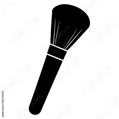 Powder Brush a simple vector clean black silhouette design white background
