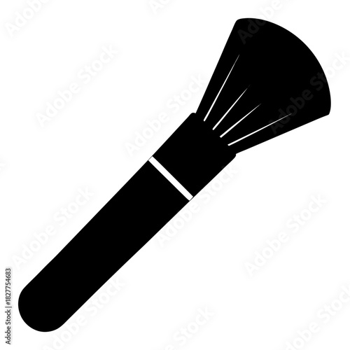 Powder Brush a simple vector clean black silhouette design white background