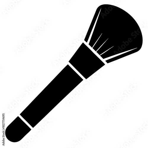 Powder Brush a simple vector clean black silhouette design white background