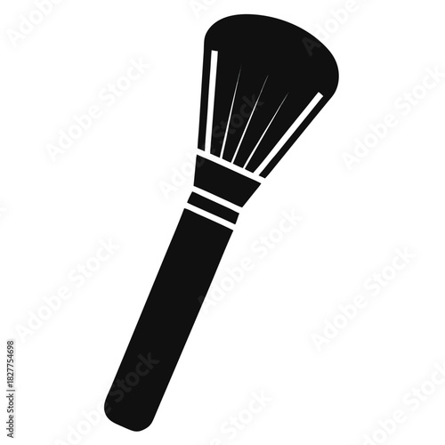 Powder Brush a simple vector clean black silhouette design white background