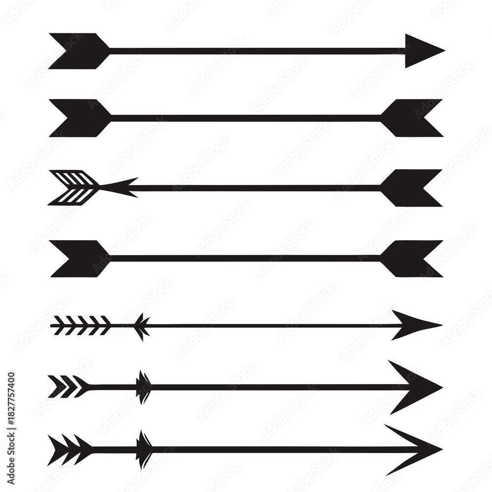 Fototapeta premium Arrow Divider Collection vector clean black silhouette design white background