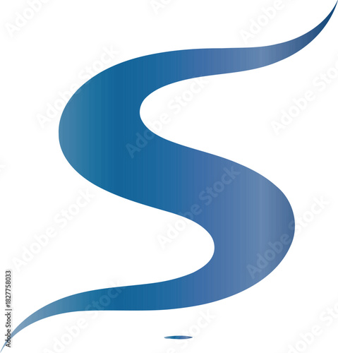 Elegant Blue Gradient Wave on White Background Creates Serene and Dynamic Visual Appeal Ideal for Modern Design and Abstract Representation