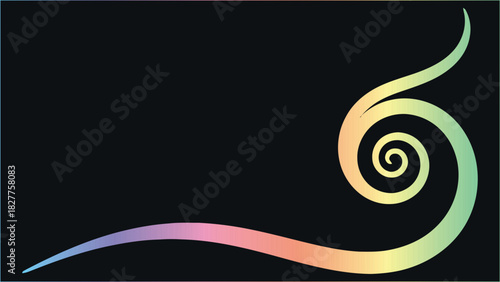 Elegant Pastel Swirl Design on Dark Background for Creative Projects and Graphic Design Elements showcasing modern simplicity and sophisticated artistic flair with subtle gradient transitions