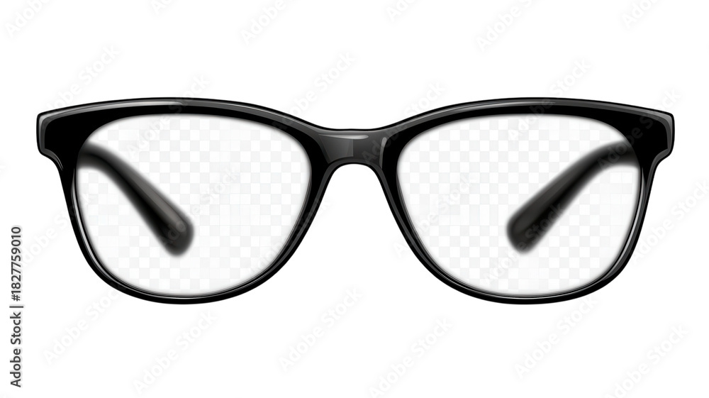 Fototapeta premium Black framed glasses are shown, emphasizing a vintage style.
