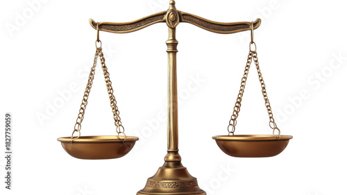 Wallpaper Mural Traditional balance scale representing justice and equality sits on a clean background, symbolizing law and fairness. Torontodigital.ca