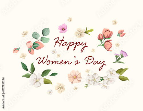 Happy Women's Day. Vector illustration.