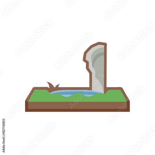 Open Grave Hole Vector Color Icon Illustration