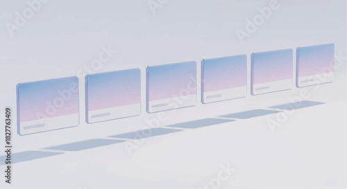 Clean 3D Render of Floating Product Carousel Interface Design