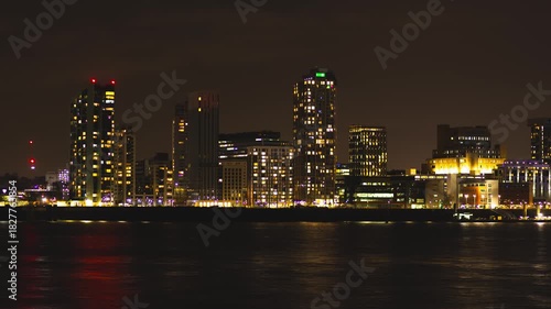 Time Lapse of City of Liverpool, England at Night