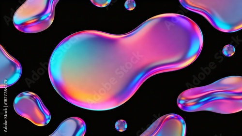 Liquid 3D Gradient Blob Shapes