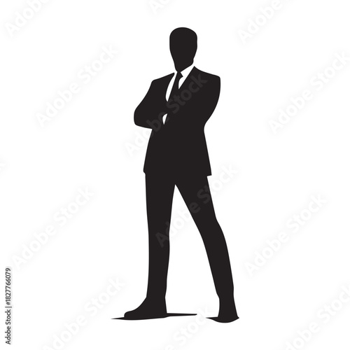 businessman silhouette isolated on white background