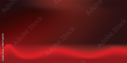 Red studio background. Abstract limbo podium studio room. Dark red gradient wall floor and spotlight scene. Showcase, promotion display. Vector stage mockup illustration