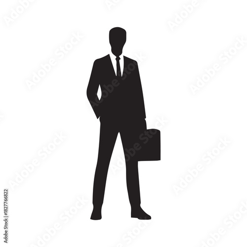 businessman silhouette isolated on white background