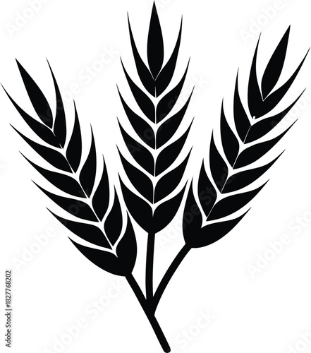 Stylized wheat grain silhouette with a smooth flowing curve